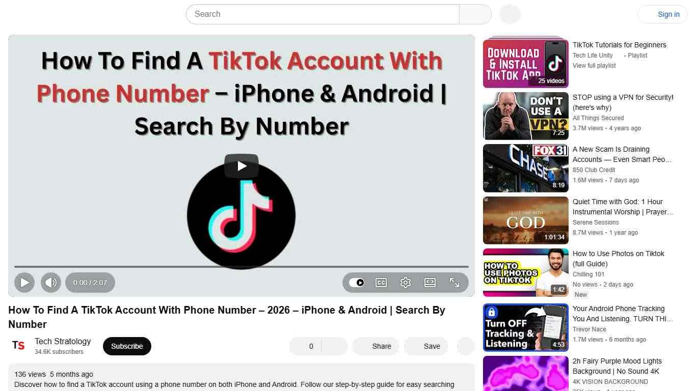How To Find A TikTok Account With Phone Number – 2026 – iPhone & Android | Search By Number - YouTube