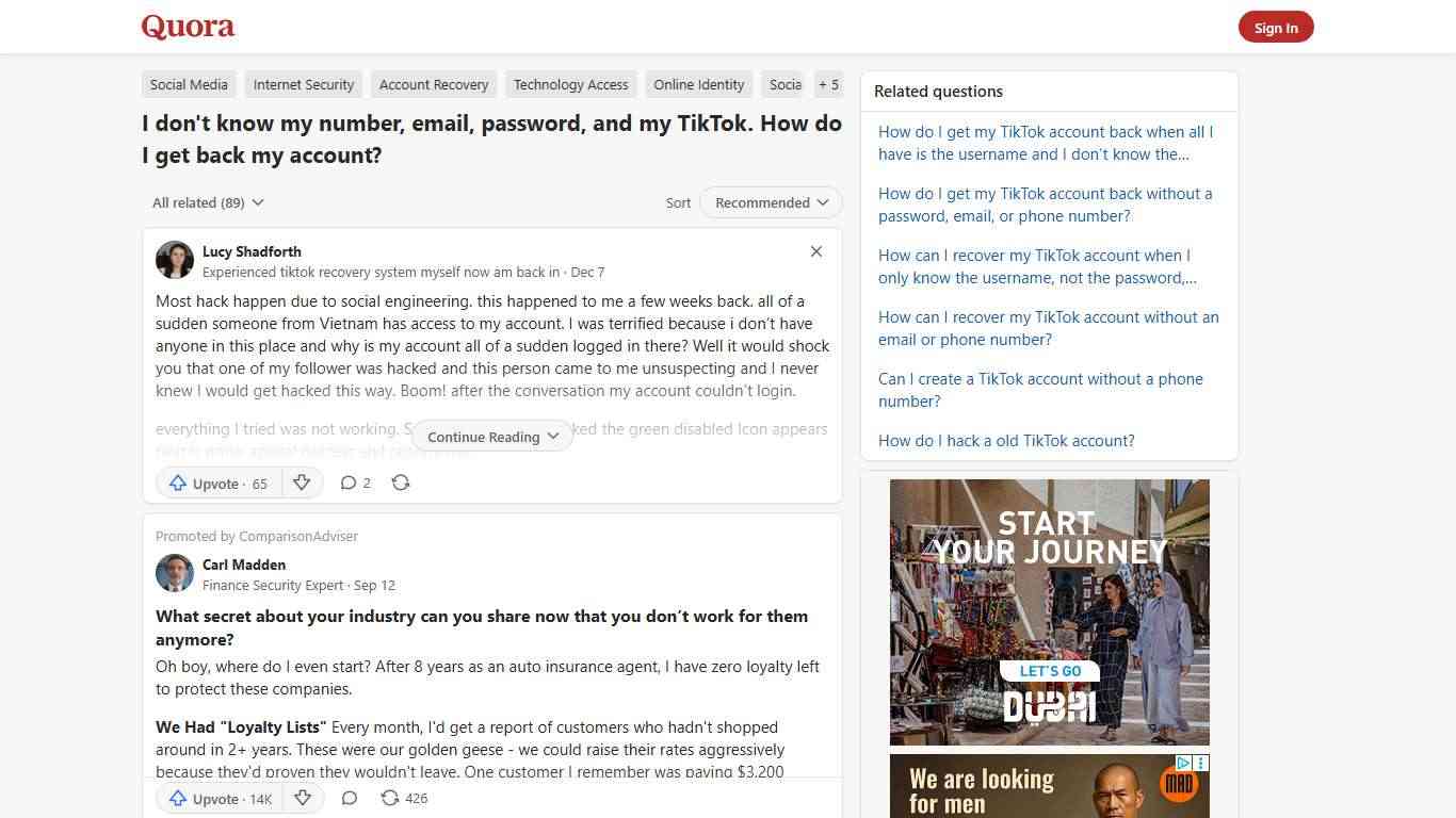 I don't know my number, email, password, and my TikTok. How do I get back my account? - Quora