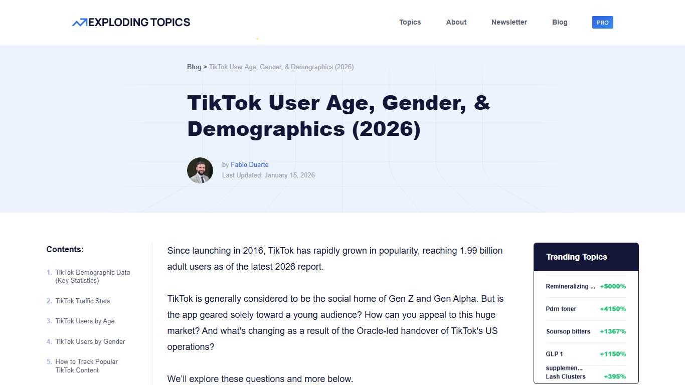 TikTok User Age, Gender, & Demographics (2026)